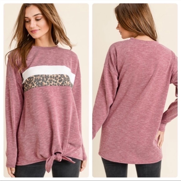 Mauve Ribbed Knit Top - Picture 3 of 3